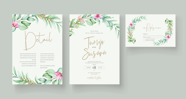 Beautiful floral invitation card template