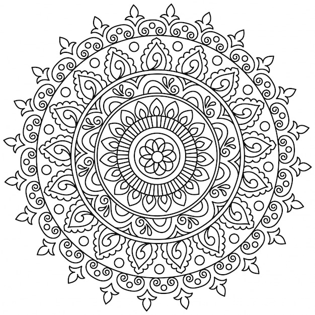  Beautiful Floral Mandala design, Creative ornamental decorative element in circle shape. 