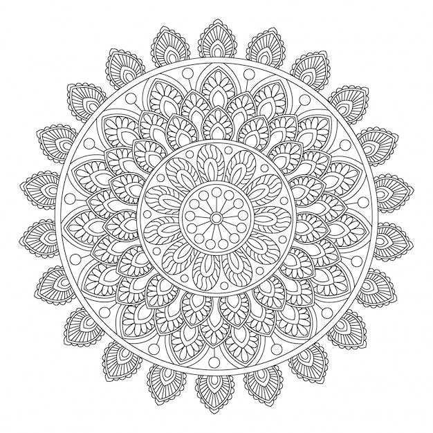  Beautiful Floral Mandala design, Creative ornamental decorative element in circle shape. 