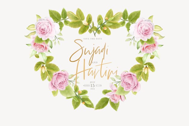 beautiful floral roses wreath and frame design