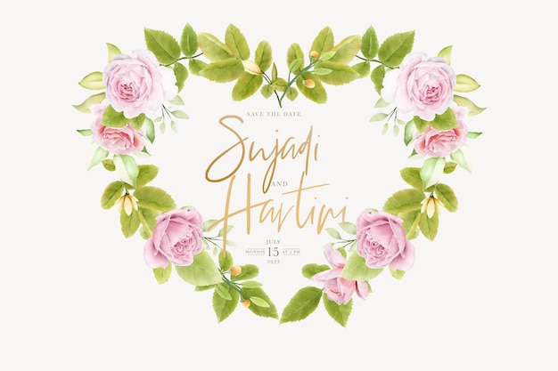 beautiful floral roses wreath and frame design