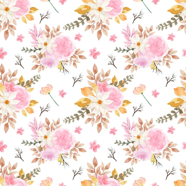 Beautiful Floral Seamless Pattern With Autumn Flowers