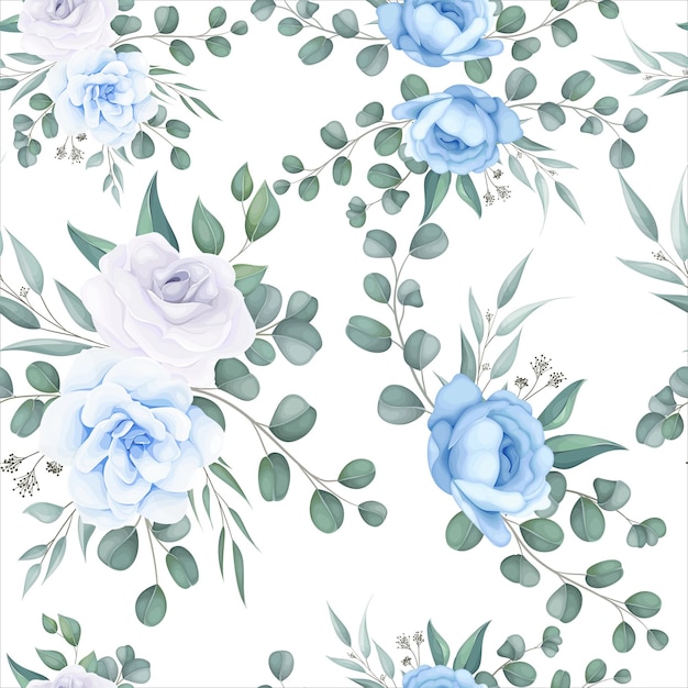 Free vector beautiful floral seamless pattern with delicate floral ornament