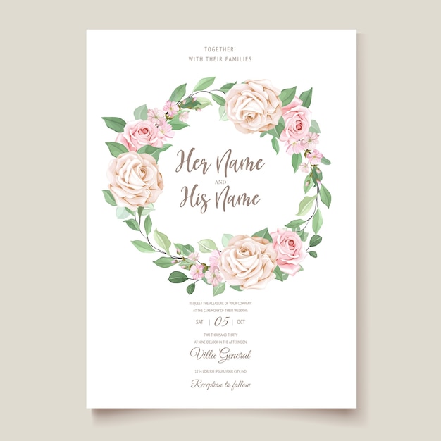 beautiful floral wedding card set