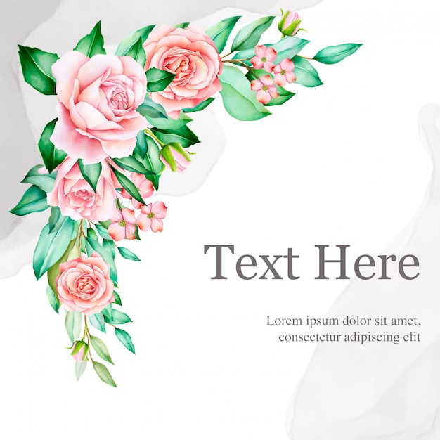 beautiful floral wedding card template