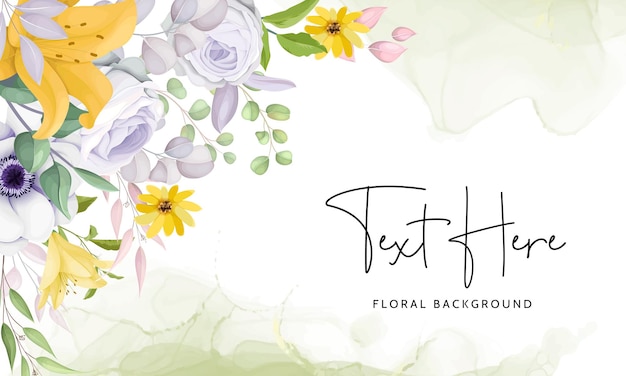 beautiful floral wreath background template