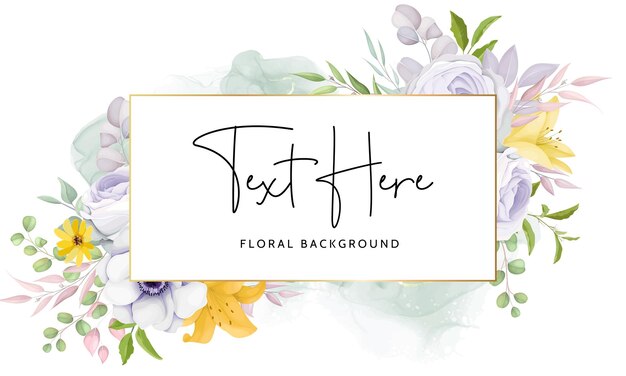 beautiful floral wreath background template