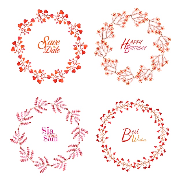 Beautiful floral wreath collection