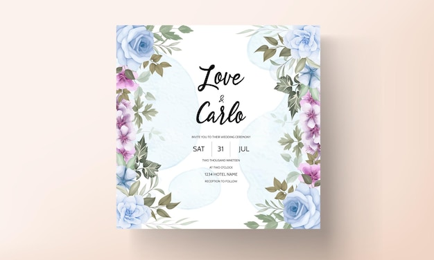 beautiful floral wreath invitation card template