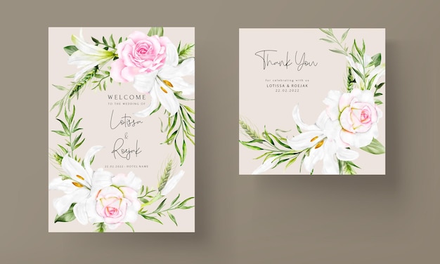 beautiful floral wreath wedding invitation card template