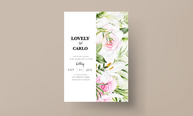 beautiful floral wreath wedding invitation card template