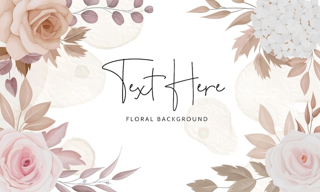 Free Vector beautiful flower and leaves background design