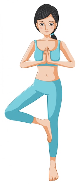 Free Vector a beautiful girl doing yoga