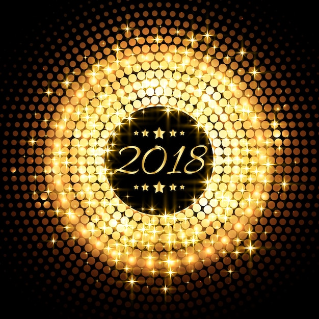 beautiful glitter glowing 2018 new year party celebration background