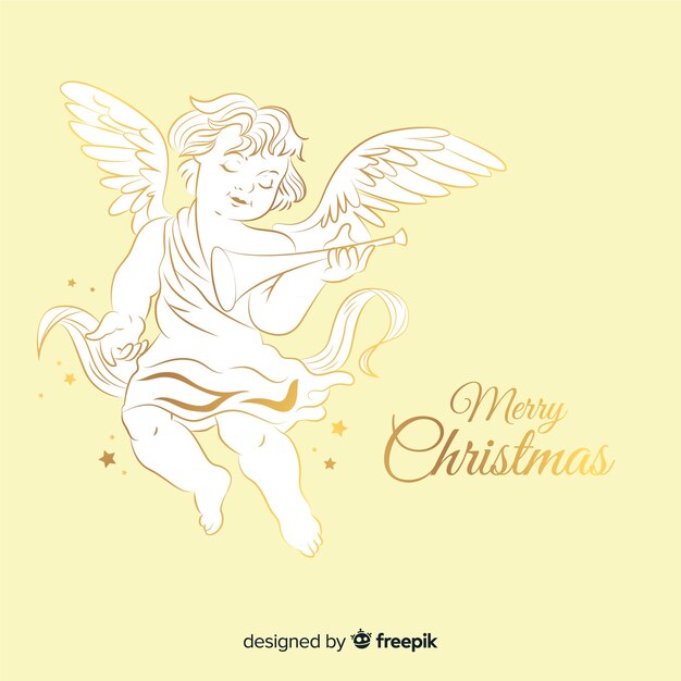 Beautiful golden christmas angel