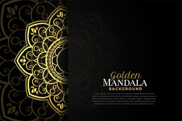 Free vector beautiful golden mandala with text space