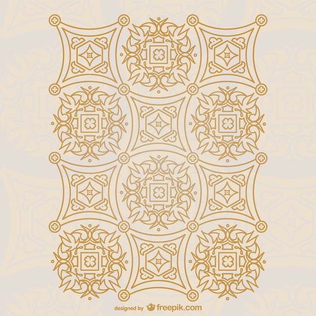 Free vector beautiful golden ornament