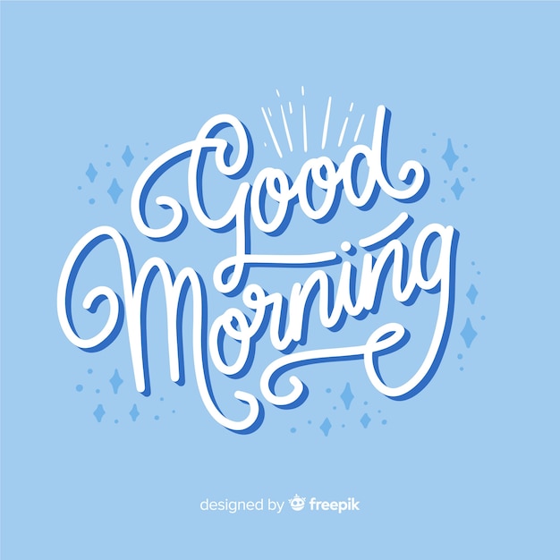 Free Vector beautiful good morning lettering background