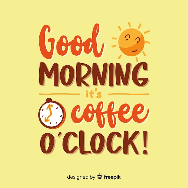 Beautiful good morning lettering background