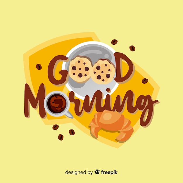 Beautiful good morning lettering background