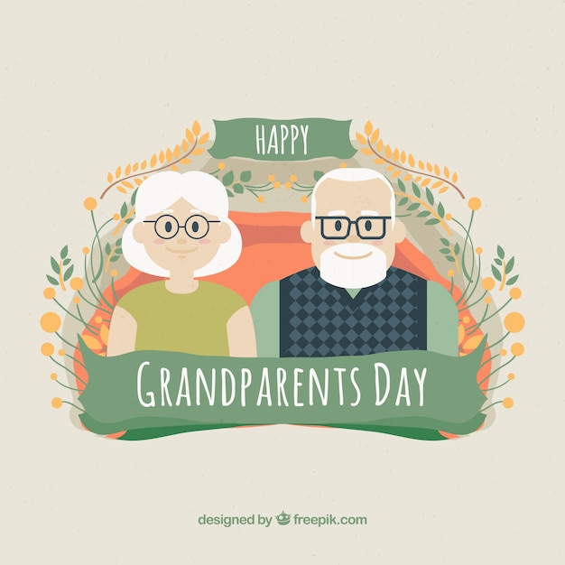 Free Vector beautiful grandparents day design