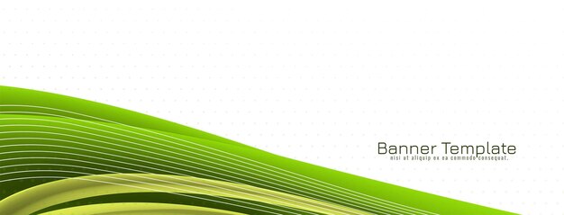 Beautiful green color wave style modern banner design