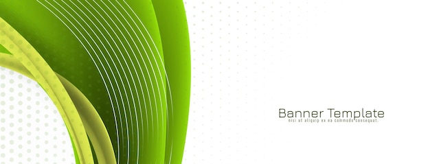 Free vector beautiful green color wave style modern banner design