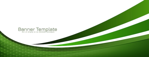 Beautiful green wave style design modern banner template vector