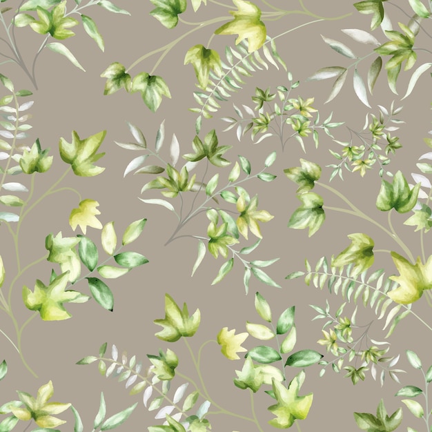 beautiful greenery leaves seamless pattern design