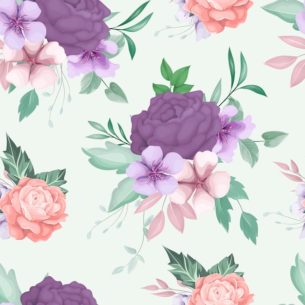 beautiful hand drawing floral seamless pattern