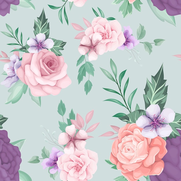 beautiful hand drawing floral seamless pattern