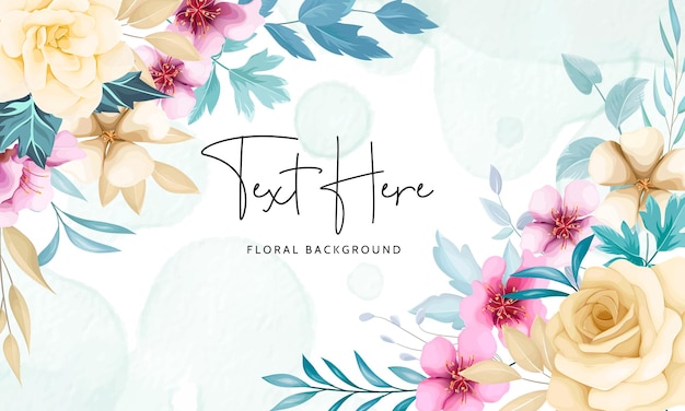 beautiful hand drawing flower floral background