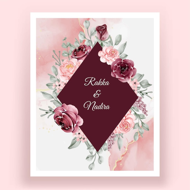 Free Vector beautiful hand drawing wedding flower invitation