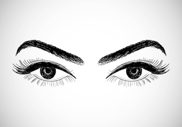 Free Vector beautiful hand drawn eyes sketch design