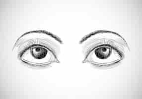 Free vector beautiful hand drawn eyes sketch design