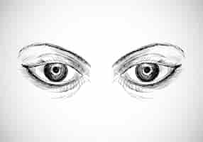 Free vector beautiful hand drawn eyes sketch design