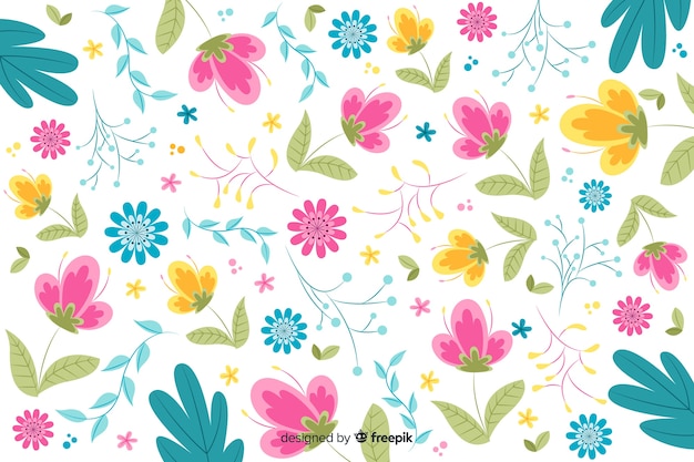 Beautiful hand drawn floral background