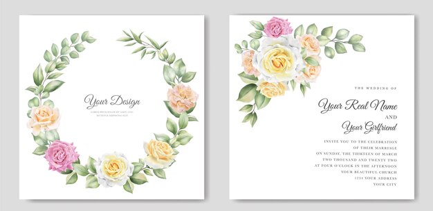 beautiful hand drawn floral roses border and frame design