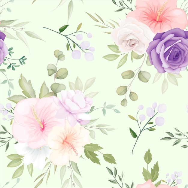 Beautiful hand drawn floral seamless pattern 