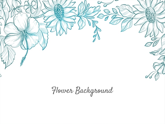 Beautiful Hand drawn flower sketch design background 