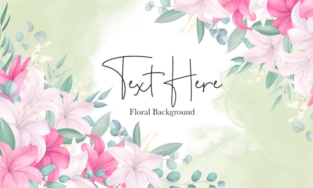 Beautiful hand drawn lily flower background