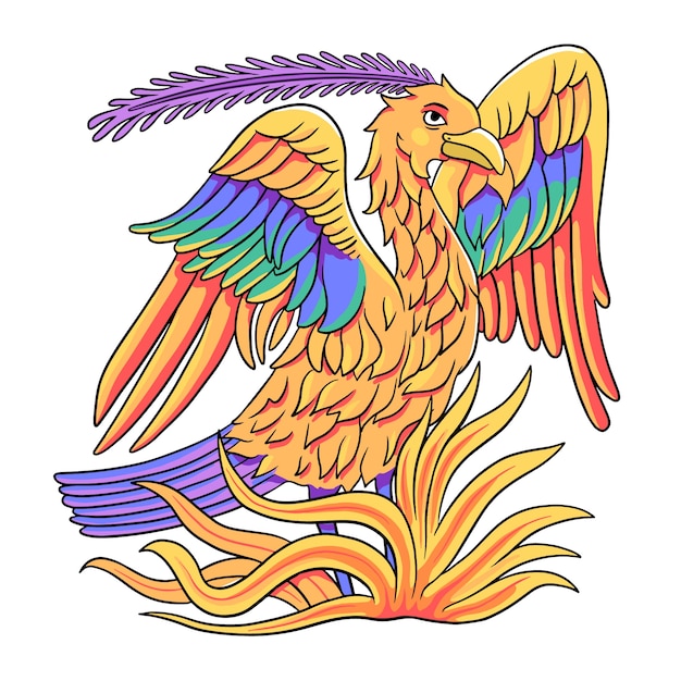 Beautiful hand drawn phoenix