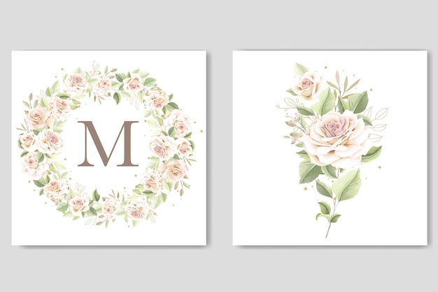 beautiful hand drawn roses floral background and frame design