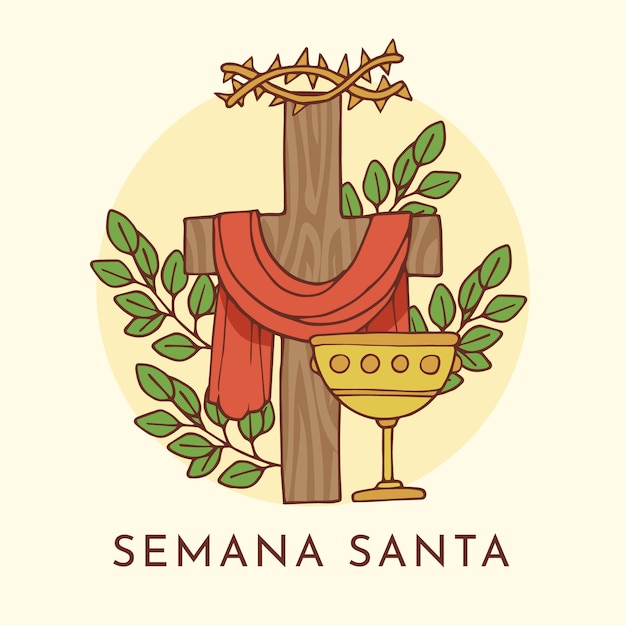 Beautiful hand drawn semana santa