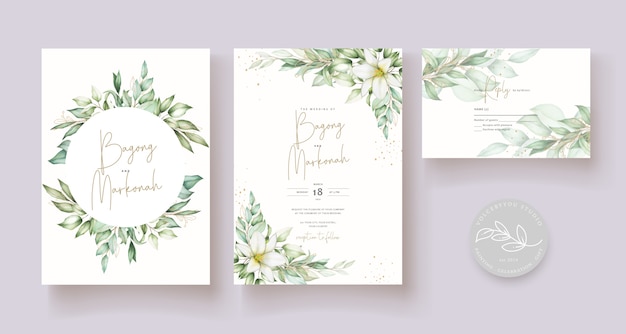 beautiful hand drawn wedding card template