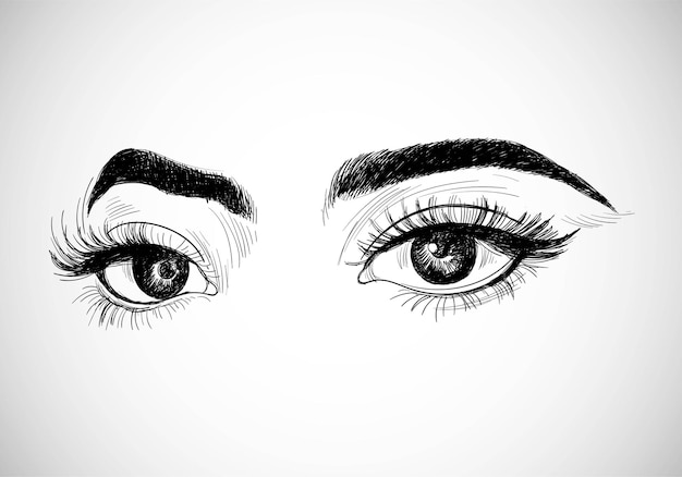 Beautiful Hand drawn women eyes sketch design