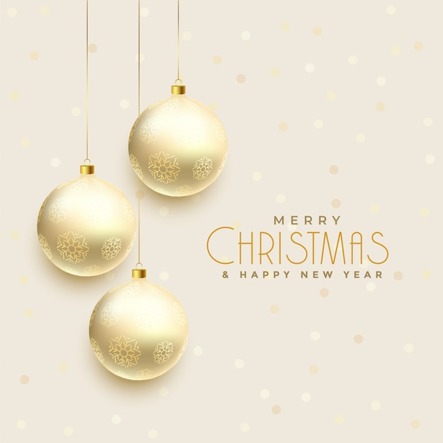 Free Vector beautiful hanging christmas balls background