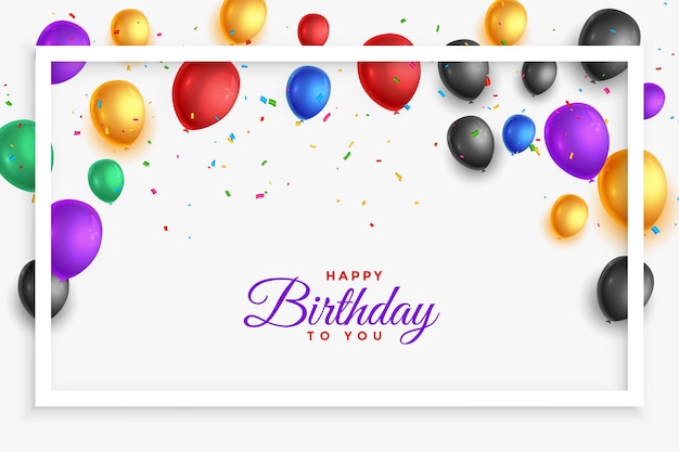 Free Vector beautiful happy birthday event celebration poster with colorful balloon