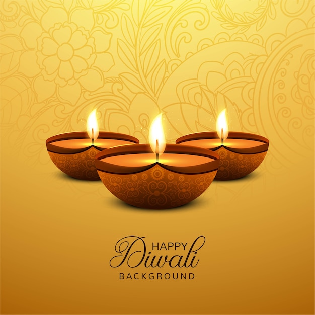 Free Vector beautiful happy diwali card background