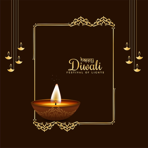 Beautiful Happy Diwali decorative frame background